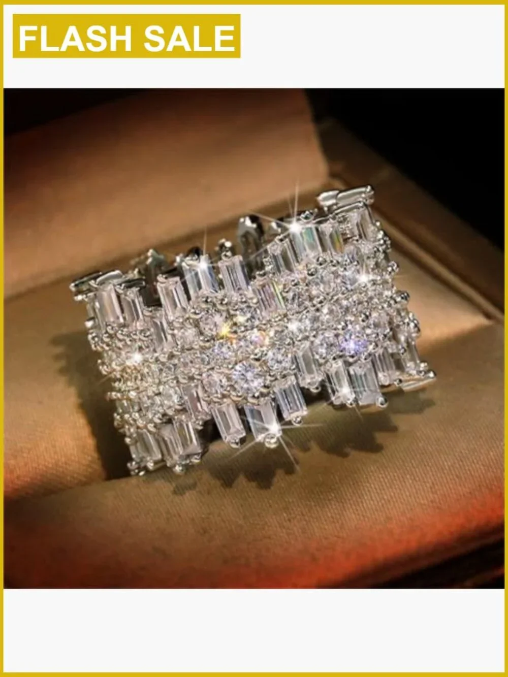 Sterling Silver Eternity Ring Multi Row CZ Pave Ring Fine Jewelry Promise Ring